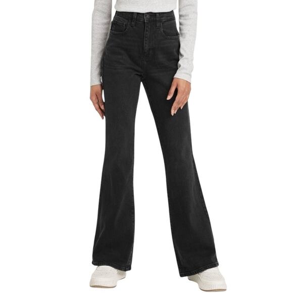 NWT ~ Universal Thread Black Flare Leg High Rise Stretch Denim Jeans ~ 14 - Picture 1 of 4